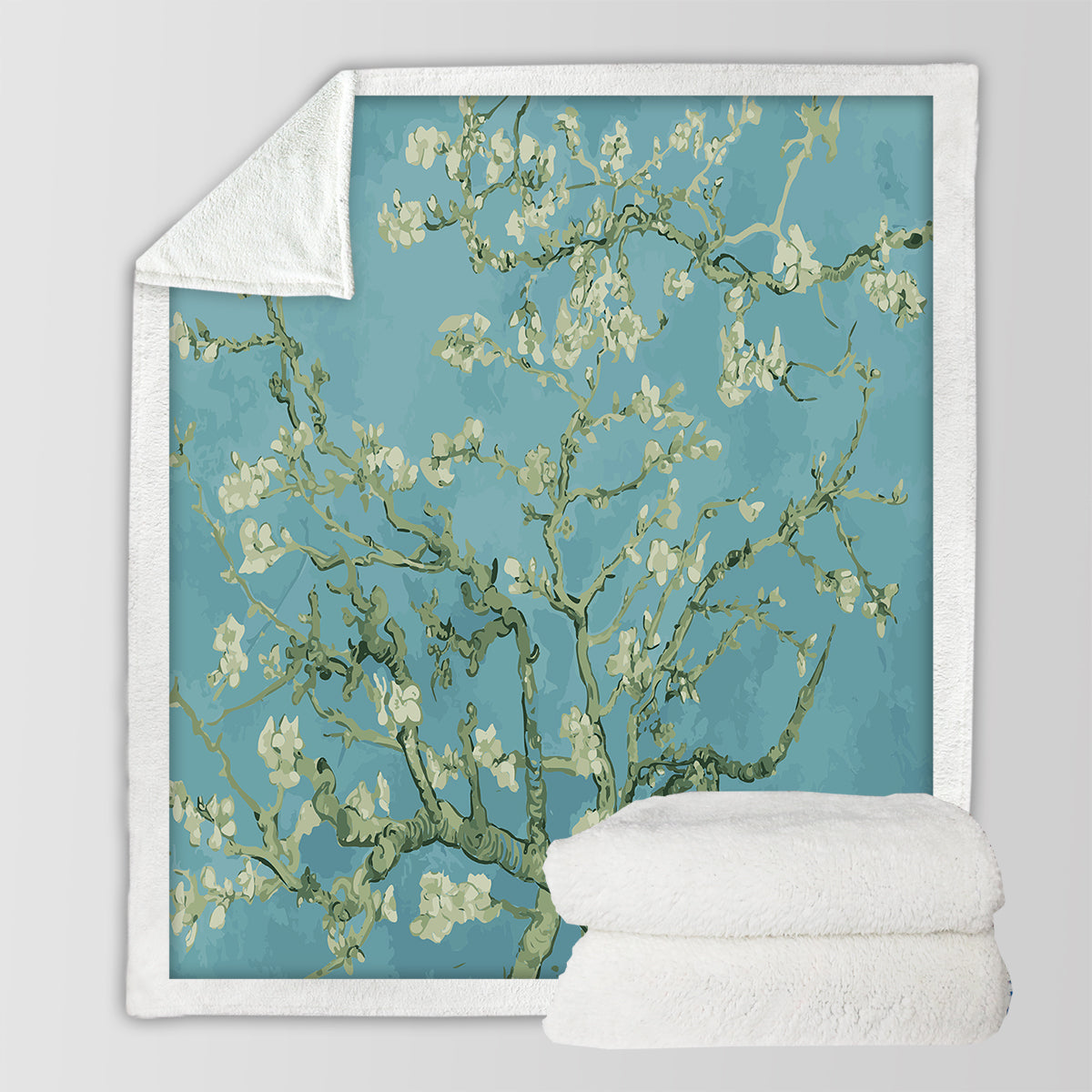 Van Gogh Almond Blossoms Soft Sherpa Blanket