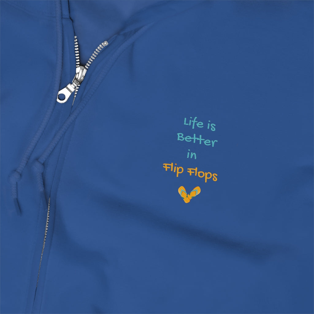Life is Better in Flip Flops Embroidered Hoodie