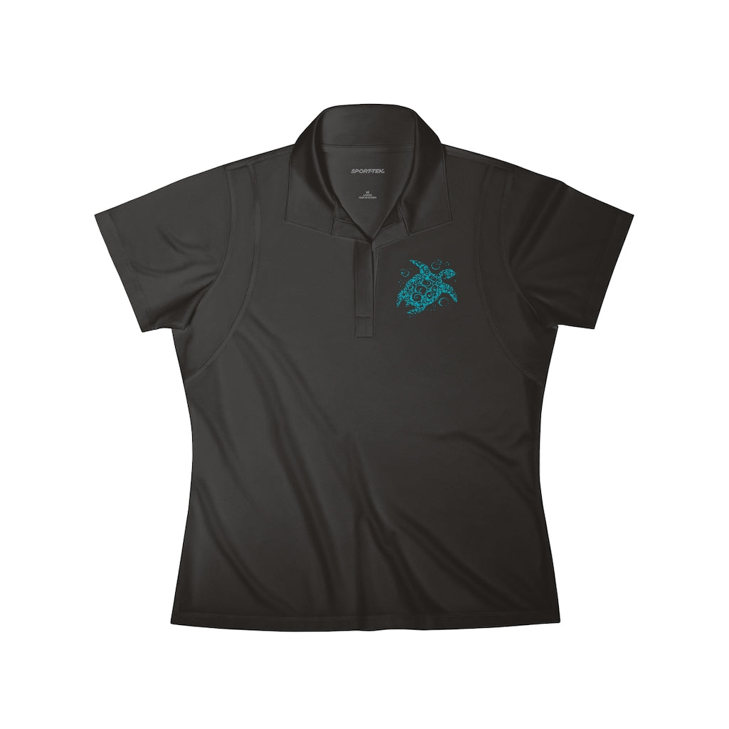 Turquoise Turtle Women's Polo Shirt