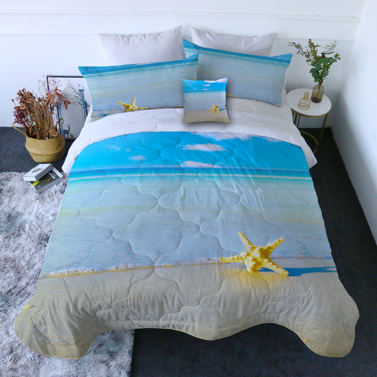 Beach Please Comforter with Shams and Pillow Cover