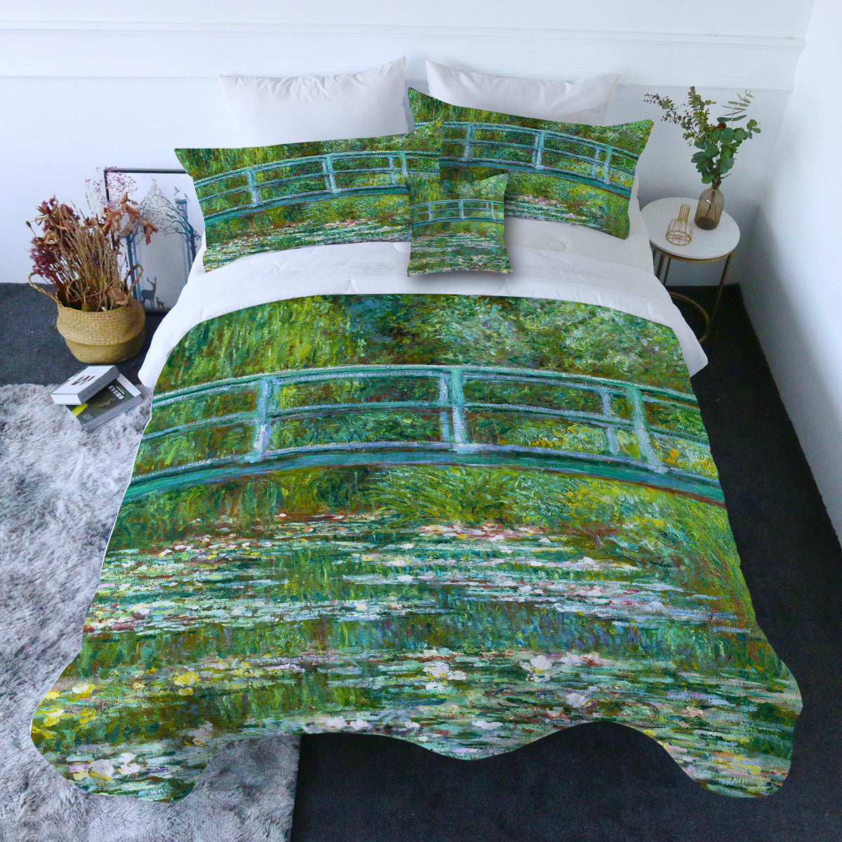 Claude Monet's The Water Lily Pond Comforter with Shams and Pillow Cover