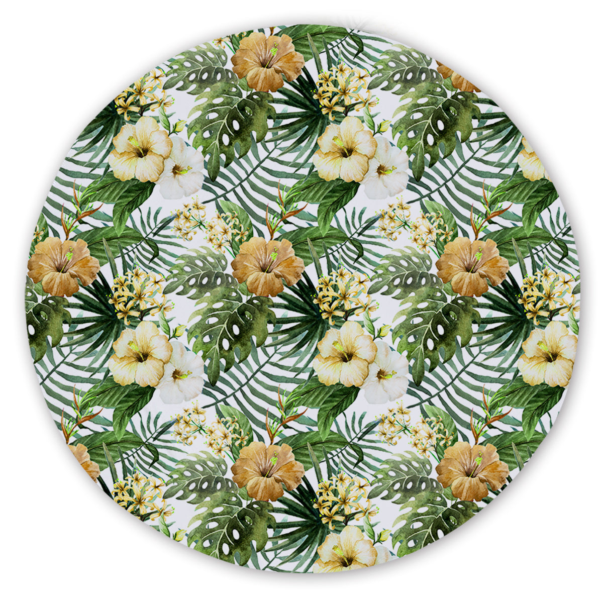 Hibiscus Tropics Round Sand-Free Towel