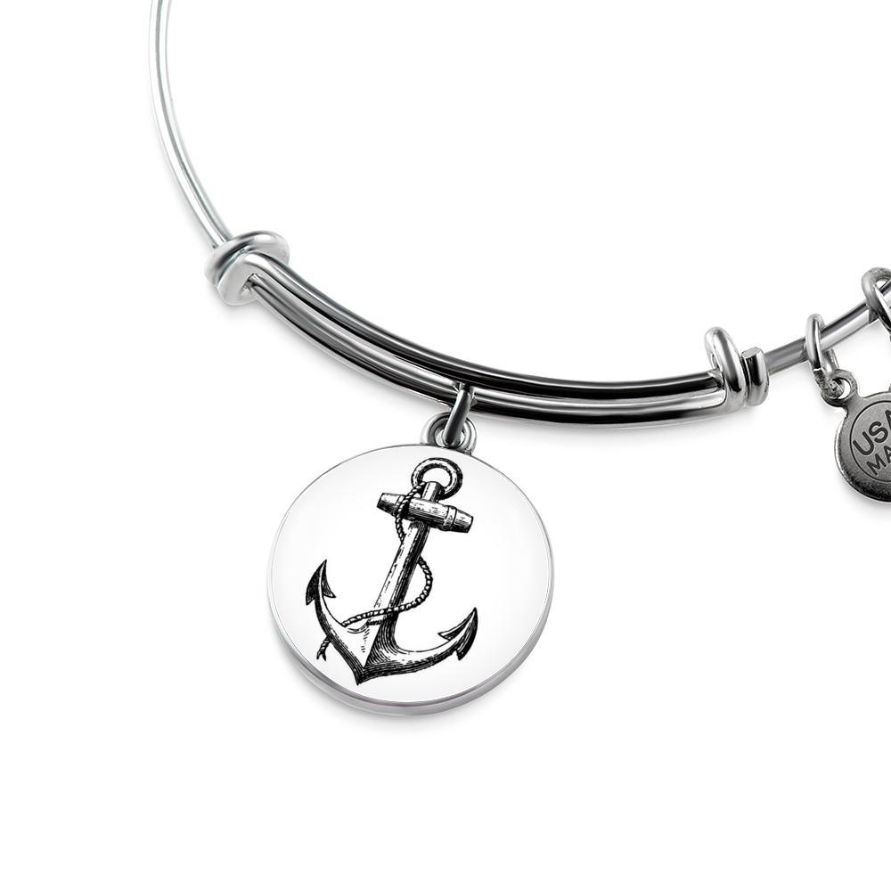 Anchor Bangle Bracelet