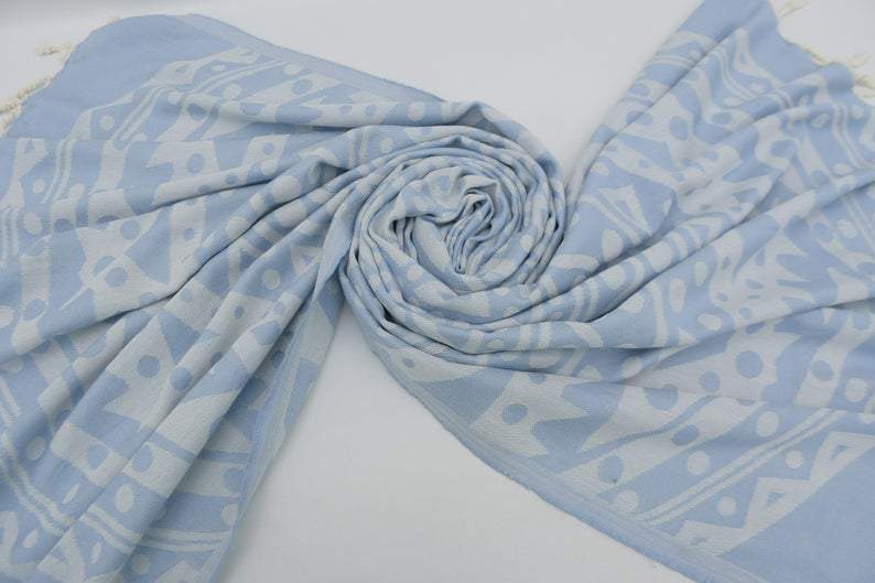 Baby Blue Mandala 100% Cotton Towel