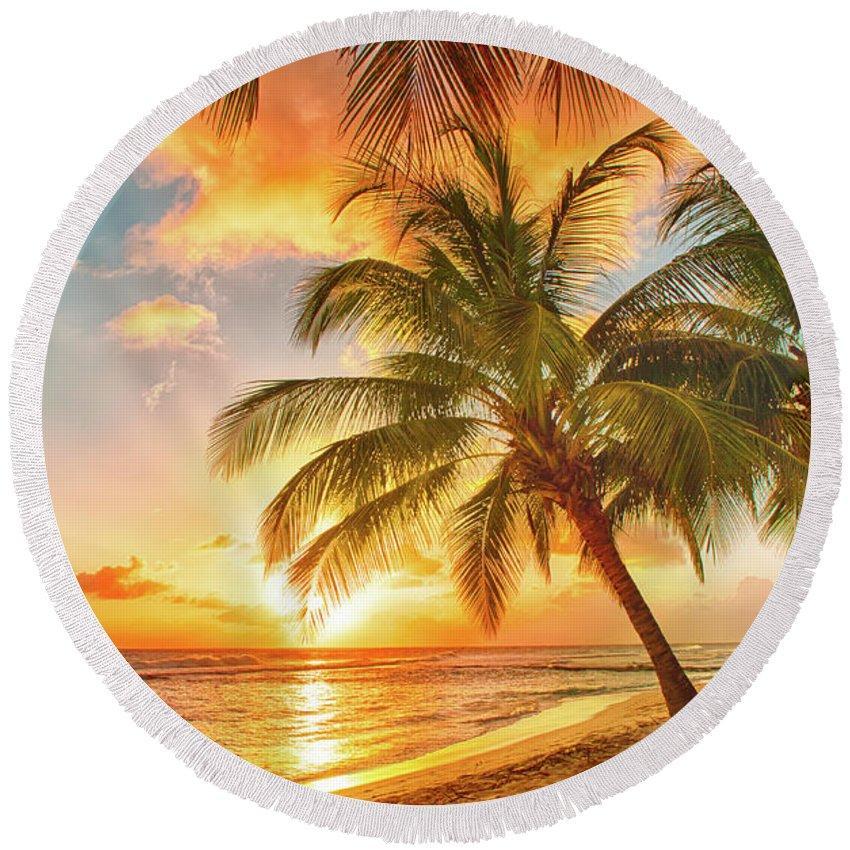 Barbados Round Beach Towel