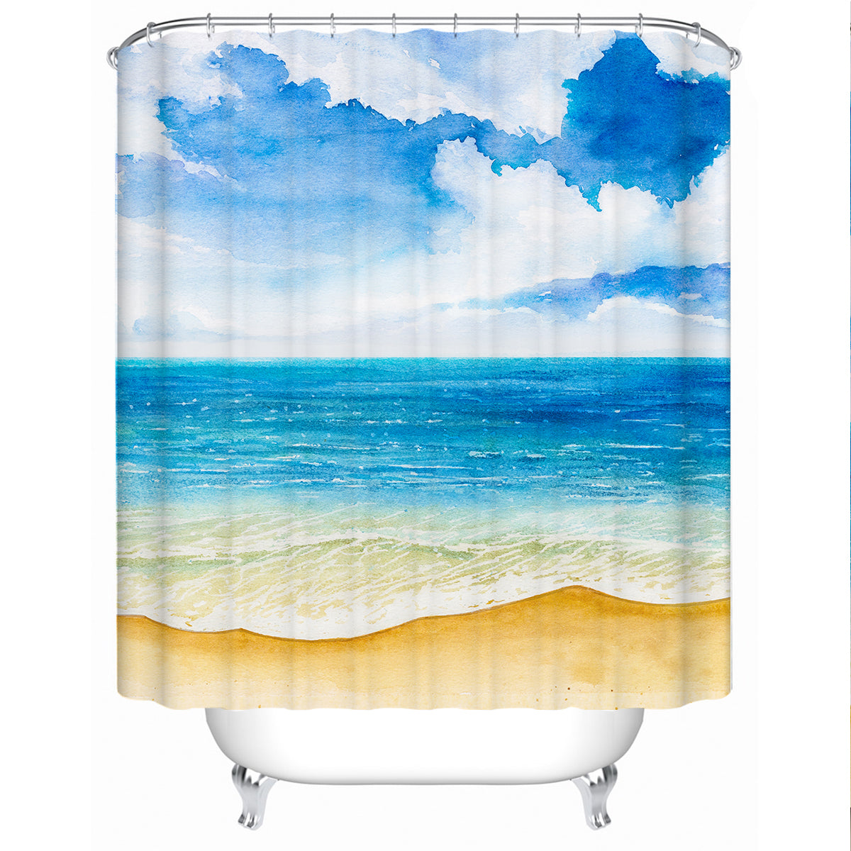 Beach Painting Shower Curtain