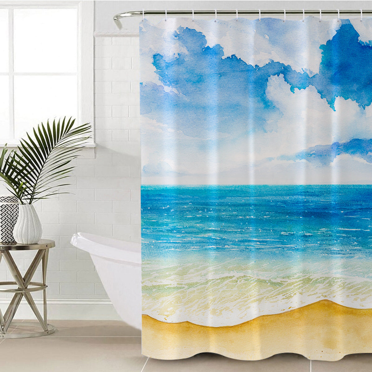 Beach Painting Shower Curtain
