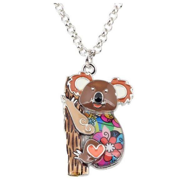 Beachy Bear - Enamel Pendant Necklace