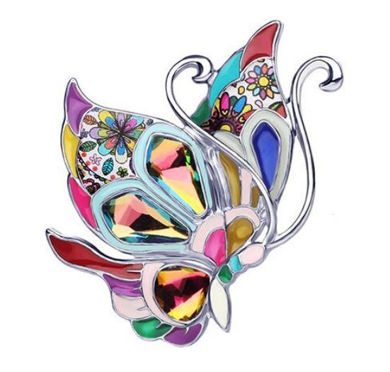 Beachy Butterfly - Enamel Brooch