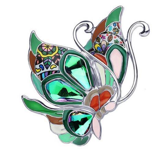 Beachy Butterfly - Enamel Brooch