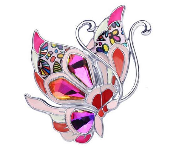 Beachy Butterfly - Enamel Brooch