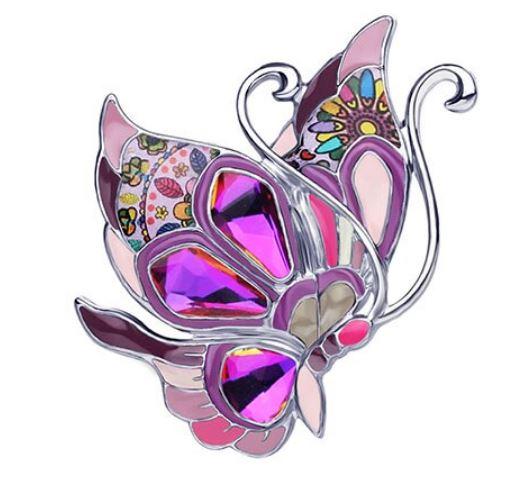 Beachy Butterfly - Enamel Brooch