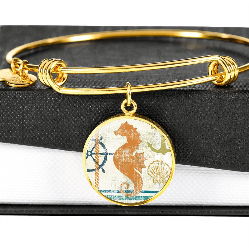 Beachy Seahorse Bangle Bracelet