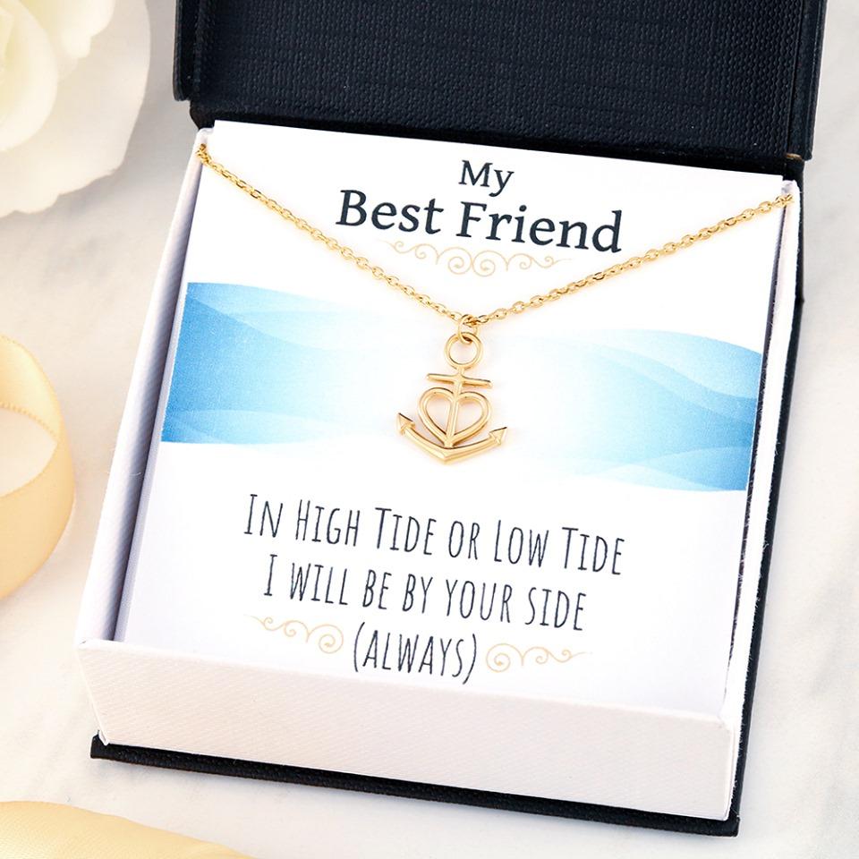 Best Friends Anchor and Heart Necklace