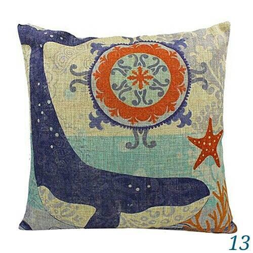 Blue Ocean Series Mix and Match Front and Back Print Pillow Cover