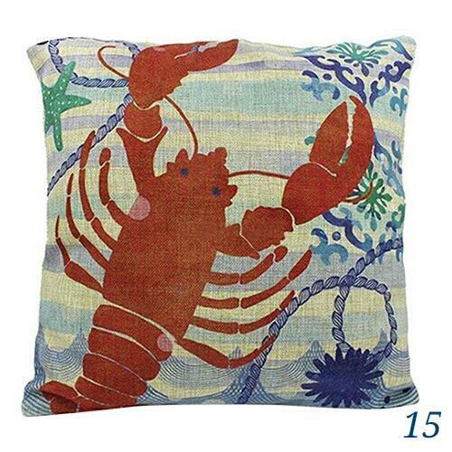 Blue Ocean Series Mix and Match Front and Back Print Pillow Cover