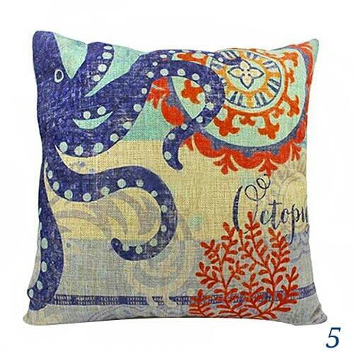 Blue Ocean Series Mix and Match Front and Back Print Pillow Cover