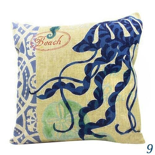 Blue Ocean Series Mix and Match Front and Back Print Pillow Cover