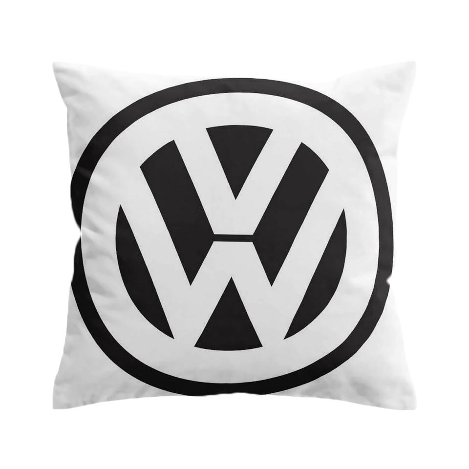 Blue VW Beach Bus Pillow Cover