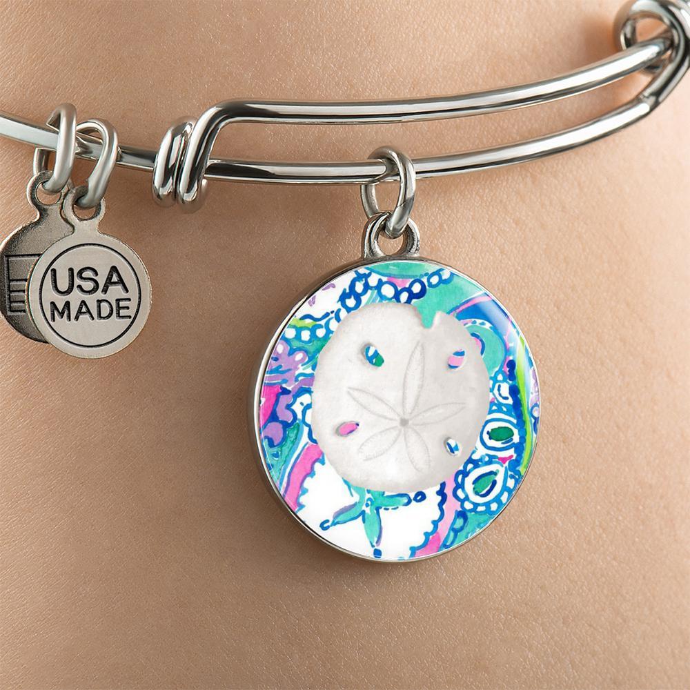 Colorful Sand Dollar Bangle Bracelet
