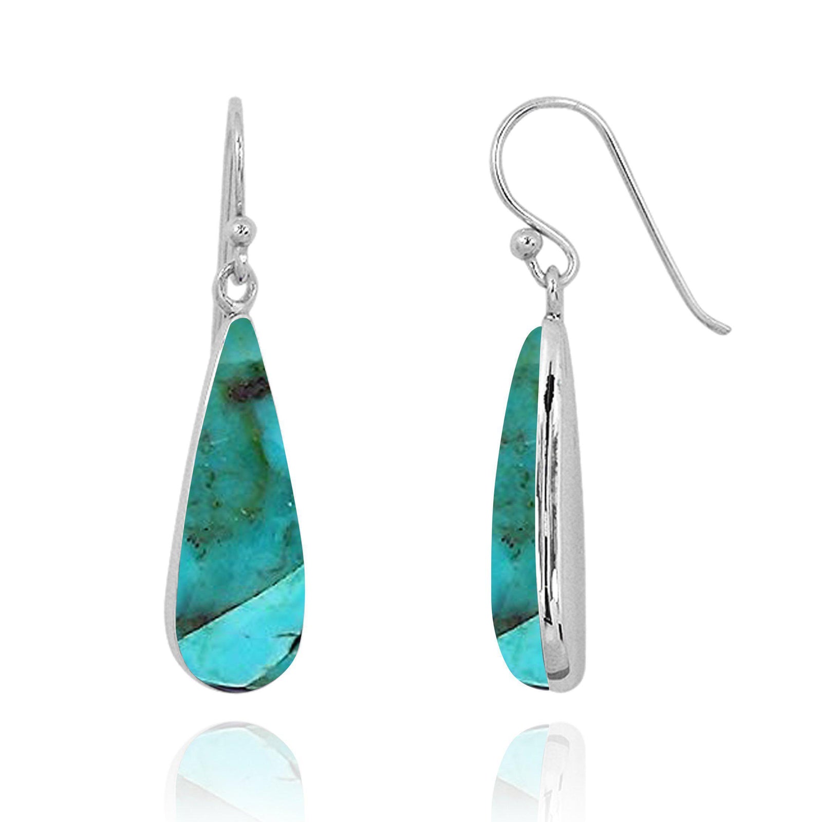 Compressed Turquoise Drop Earrings