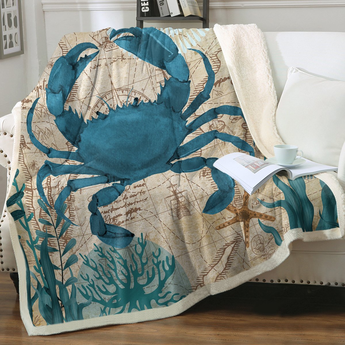 Crab Love Soft Sherpa Blanket