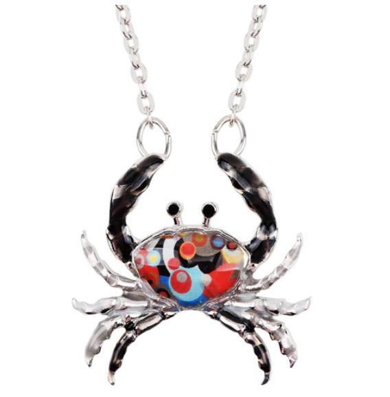 Cutie Crab - Enamel Pendant Necklace