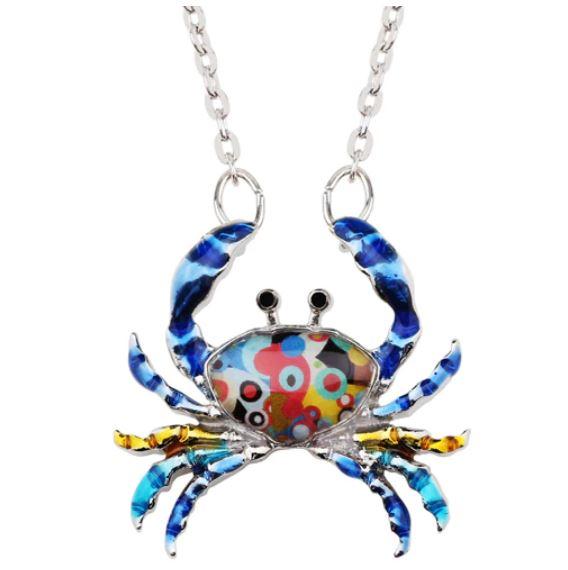 Cutie Crab - Enamel Pendant Necklace