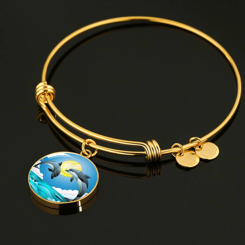 Dolphin Dancing Bangle Bracelet