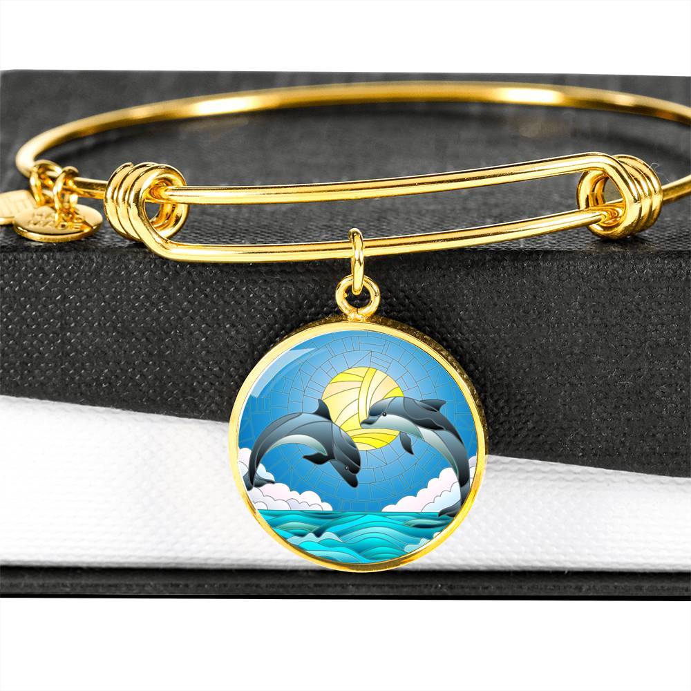 Dolphin Dancing Bangle Bracelet