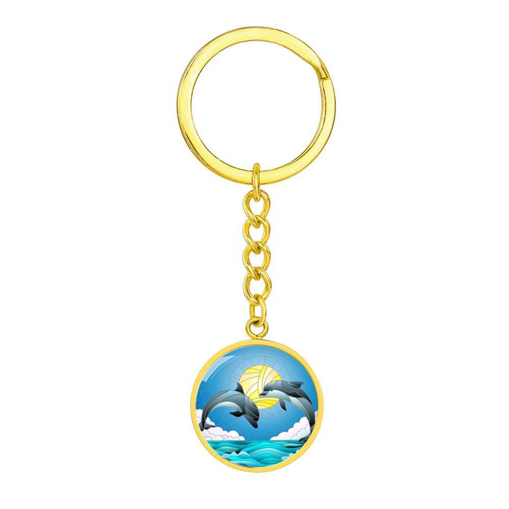 Dolphin Dancing Beachy Keychain