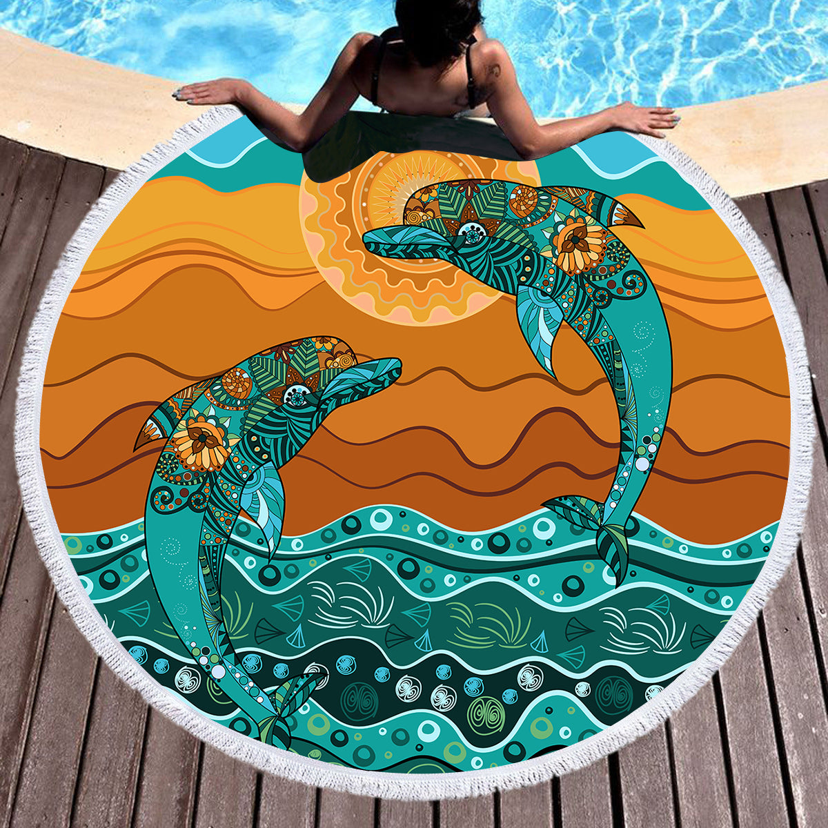 Dancing Dolphins Towel + Backpack