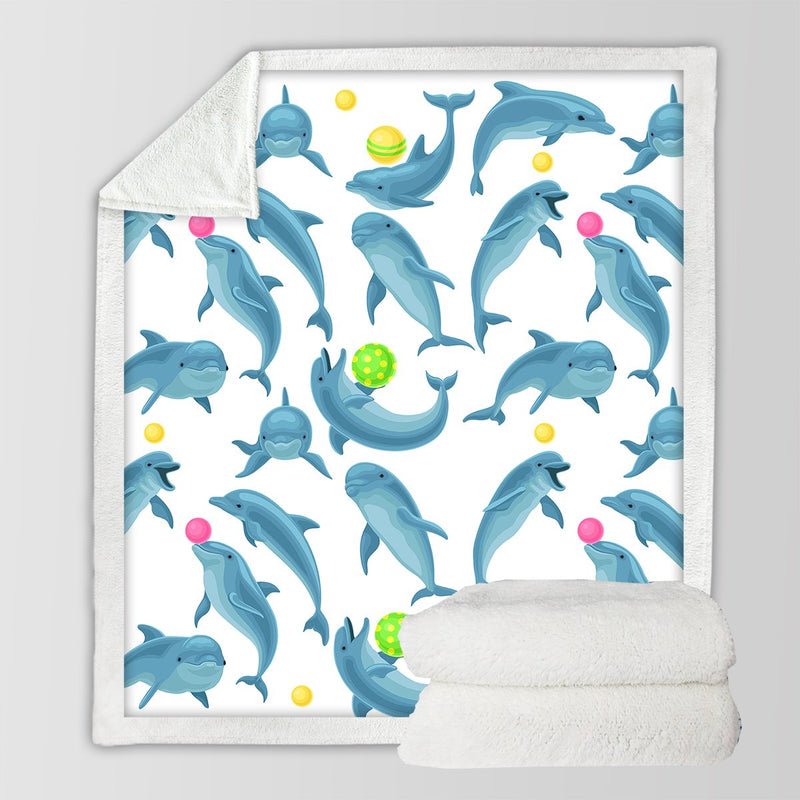 Dolphins Soul Fins Soft Sherpa Blanket