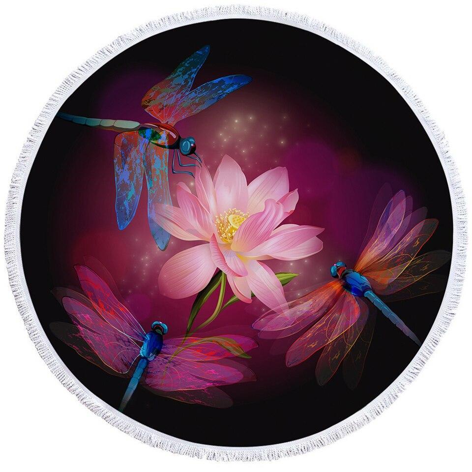 Dragonflies and Lotus Towel + Backpack