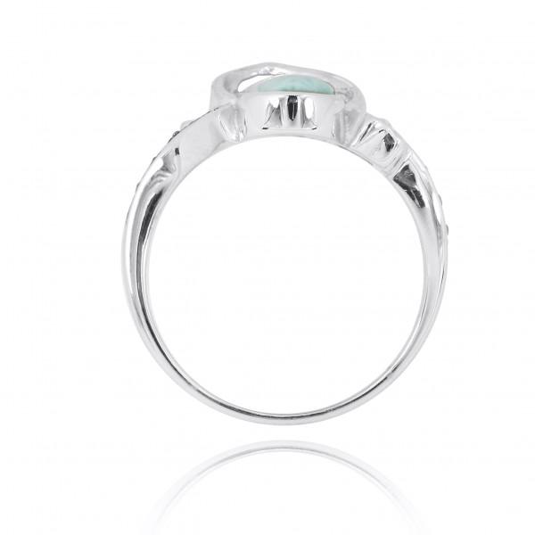 Flip Flop Ring with Larimar and Black Spinel