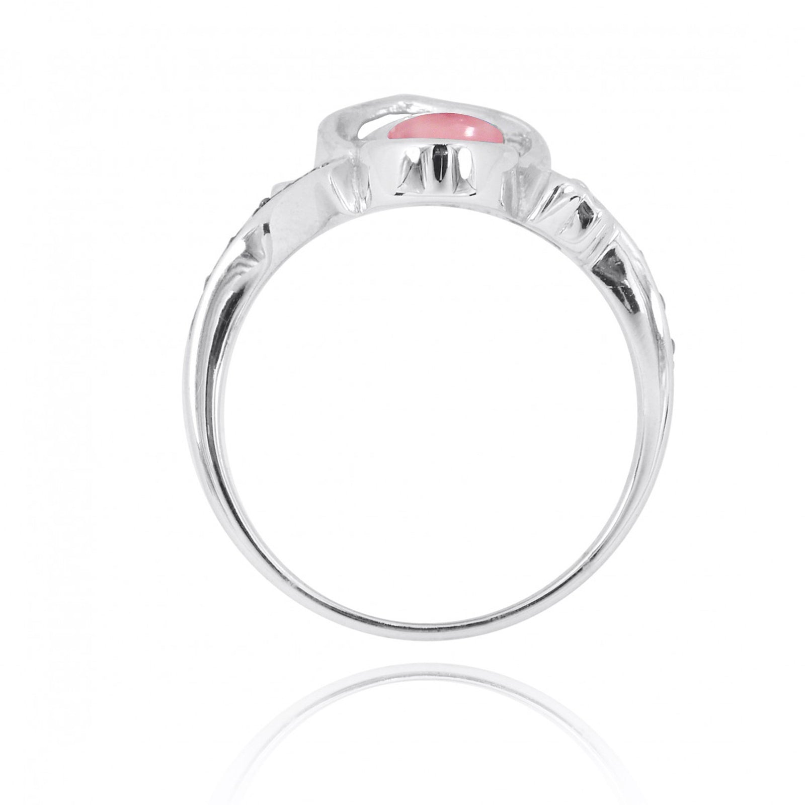 Flip Flop Ring with Pink Opal and Black Spinel