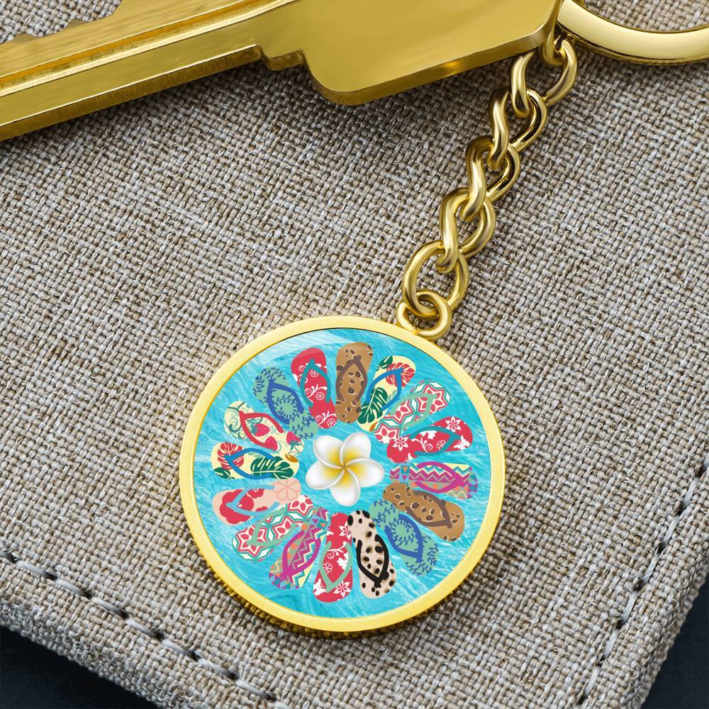 Flip Flops Flower Beachy Keychain