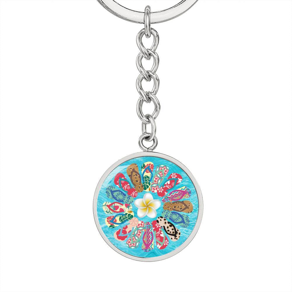Flip Flops Flower Beachy Keychain