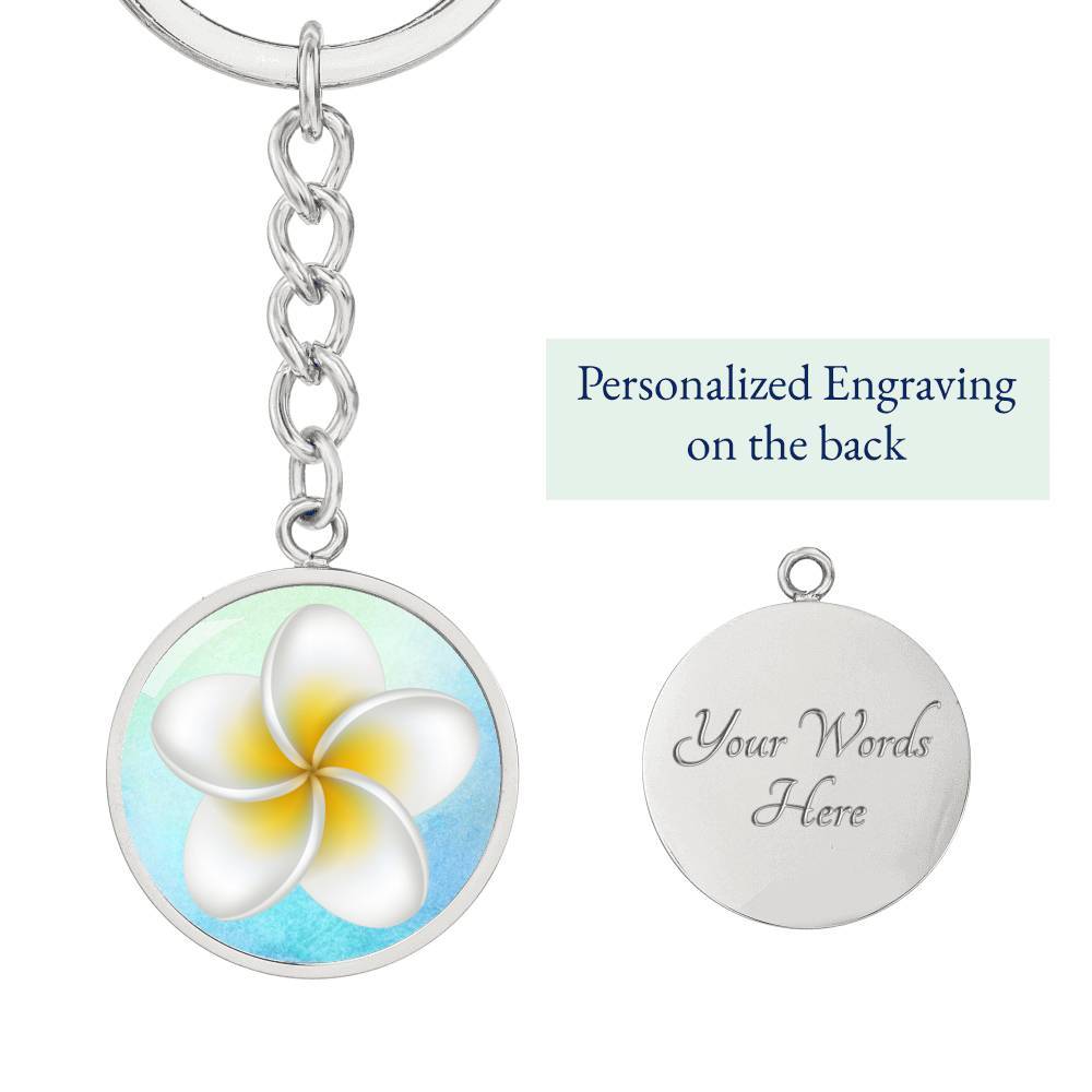 Frangipani Beachy Keychain