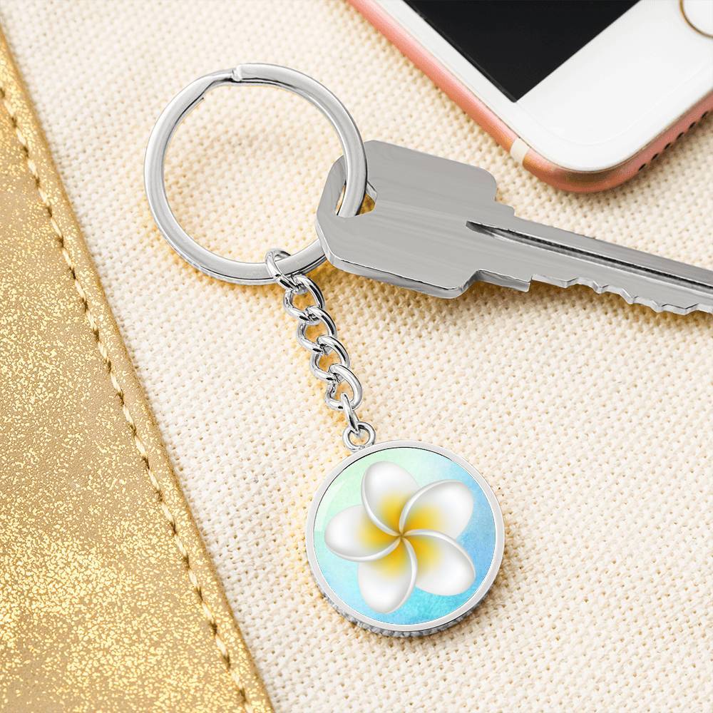 Frangipani Beachy Keychain