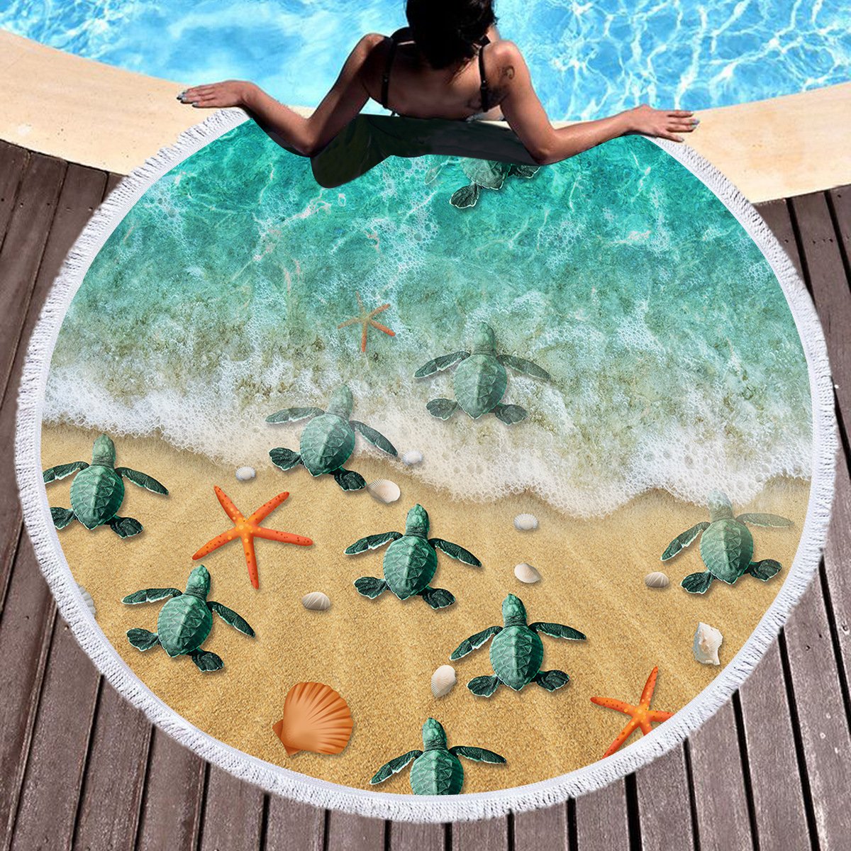 Happy Little Sea Turtles Towel + Backpack