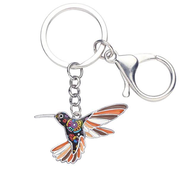 Happy Hummingbird - Enamel Pendant Key Ring