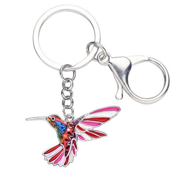 Happy Hummingbird - Enamel Pendant Key Ring