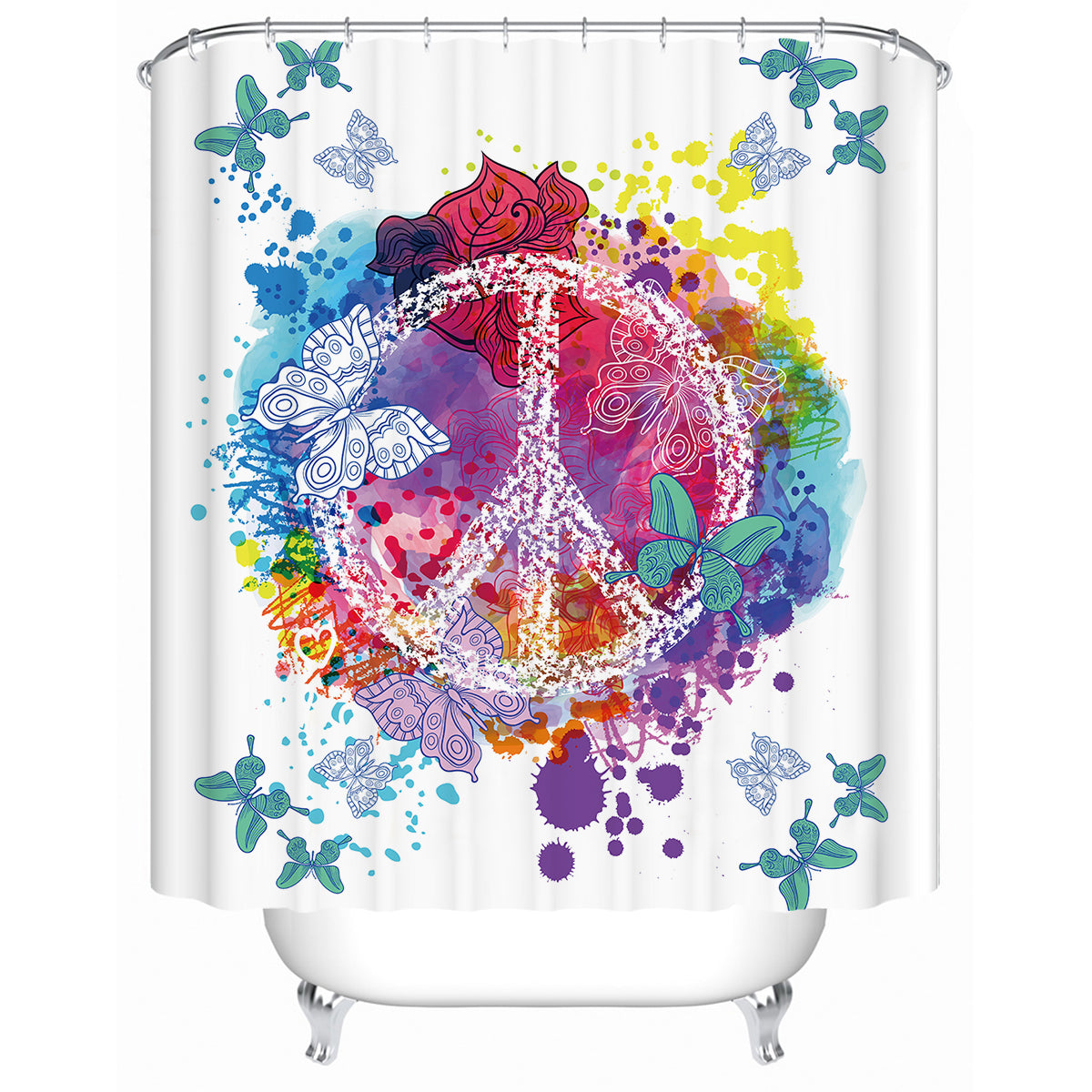 Peace on the Beach Shower Curtain