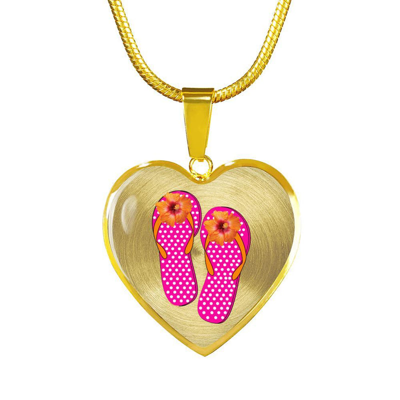 I Love Flip Flops Heart Necklace