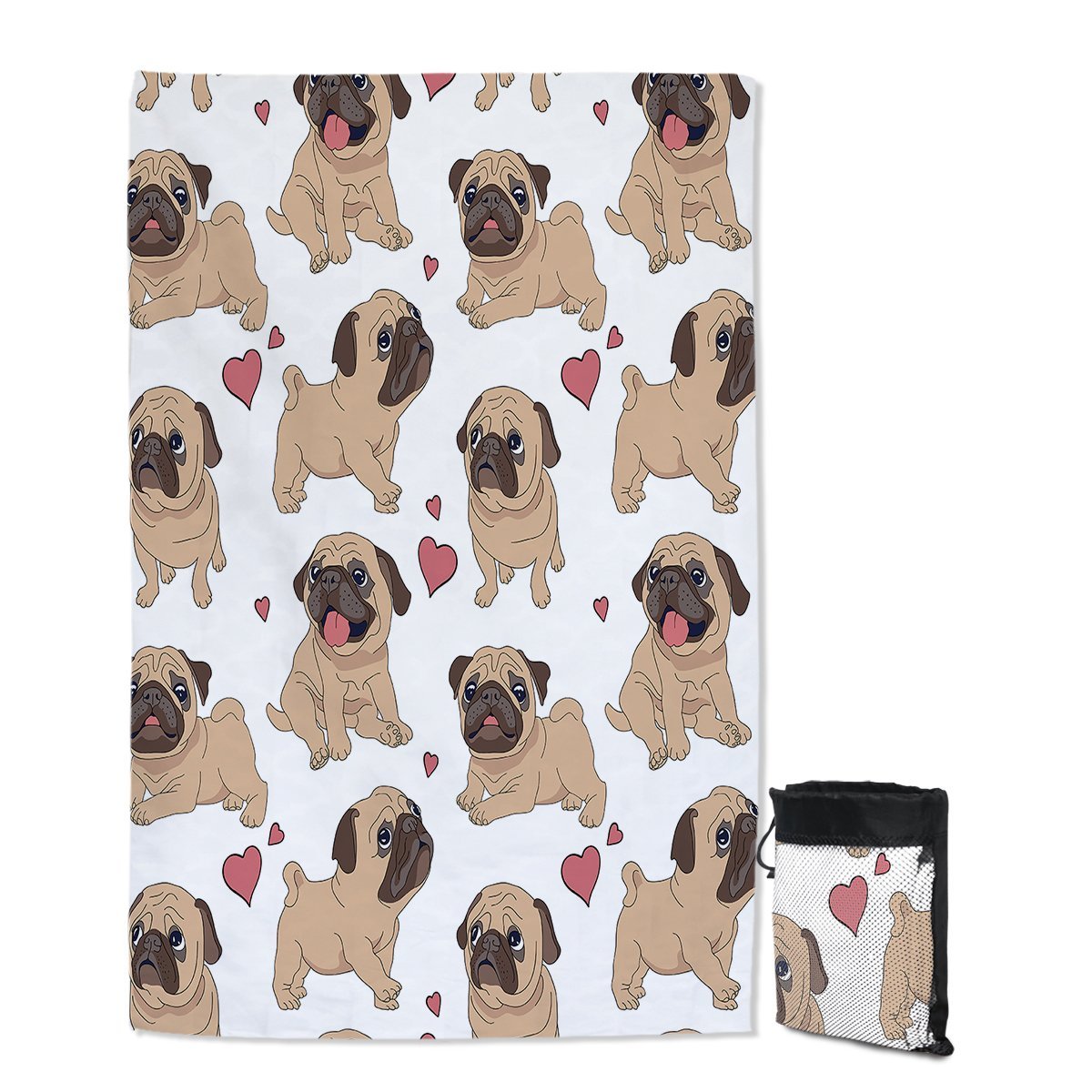 I Love My Pug Sand Free Towel
