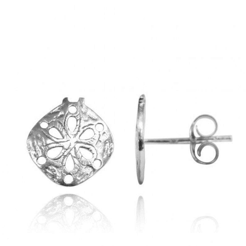Sterling Silver Sand Dollar Stud Earrings