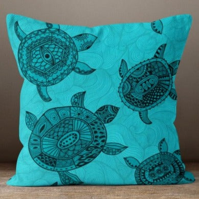Sea Turtle Patterns Set of 4 Pillow Covers