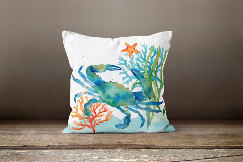 Marine Green Sealife Set of 4 Pillow Covers