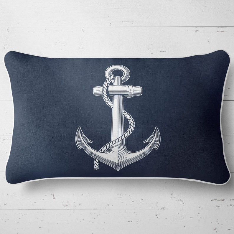 Orange Anchor Set of 4 Pillow Covers